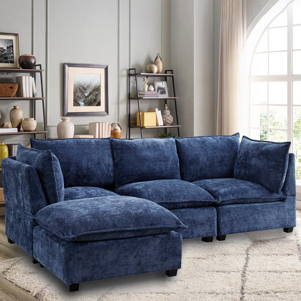 Latitude Run Balendin Feather Down L Shaped Sectional Sofa Apartment